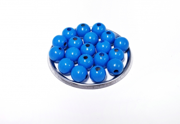 500 Holzperlen 10mm mittelblau